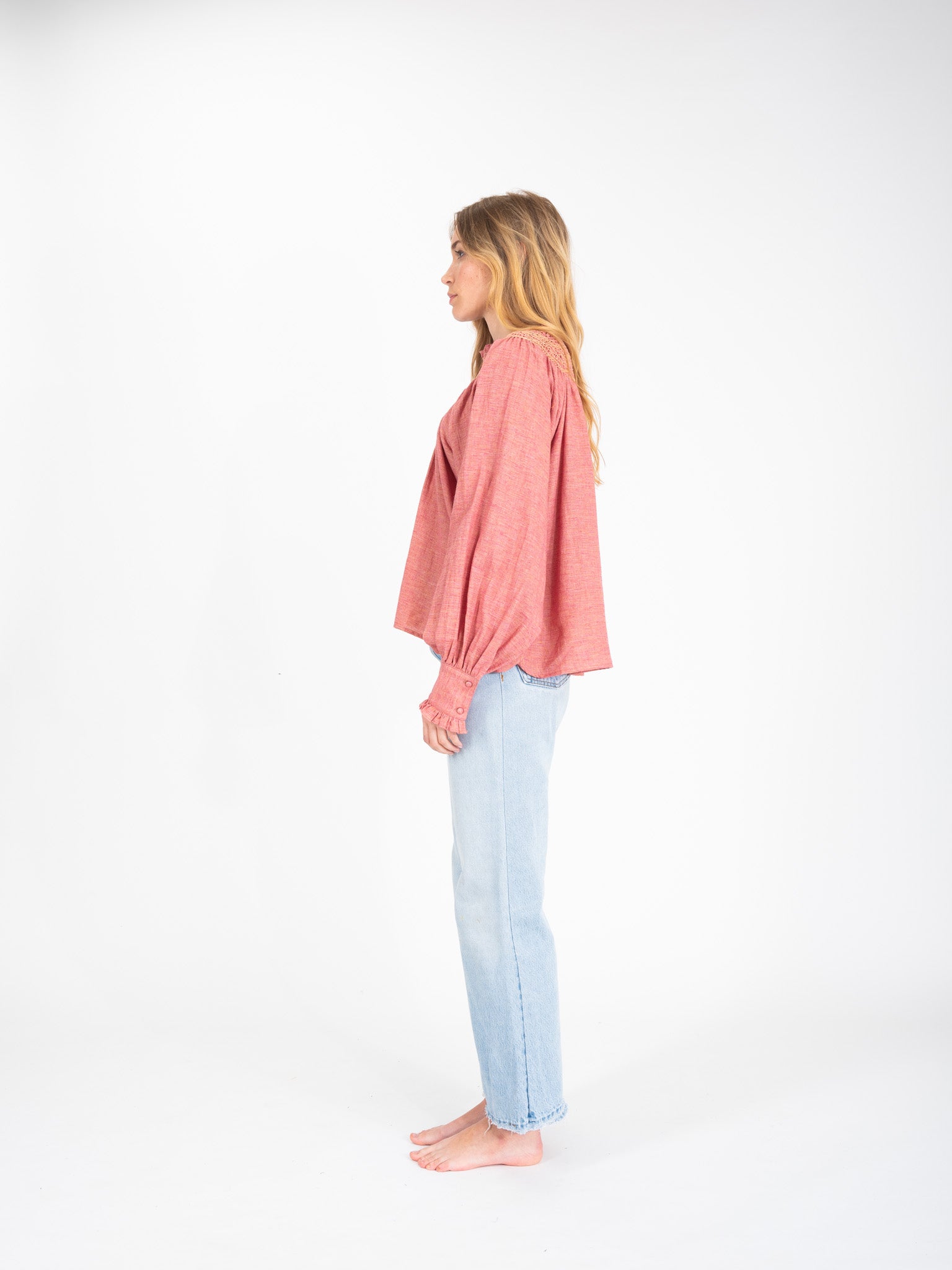 Blouse vieux rose bohème romantique Chloé