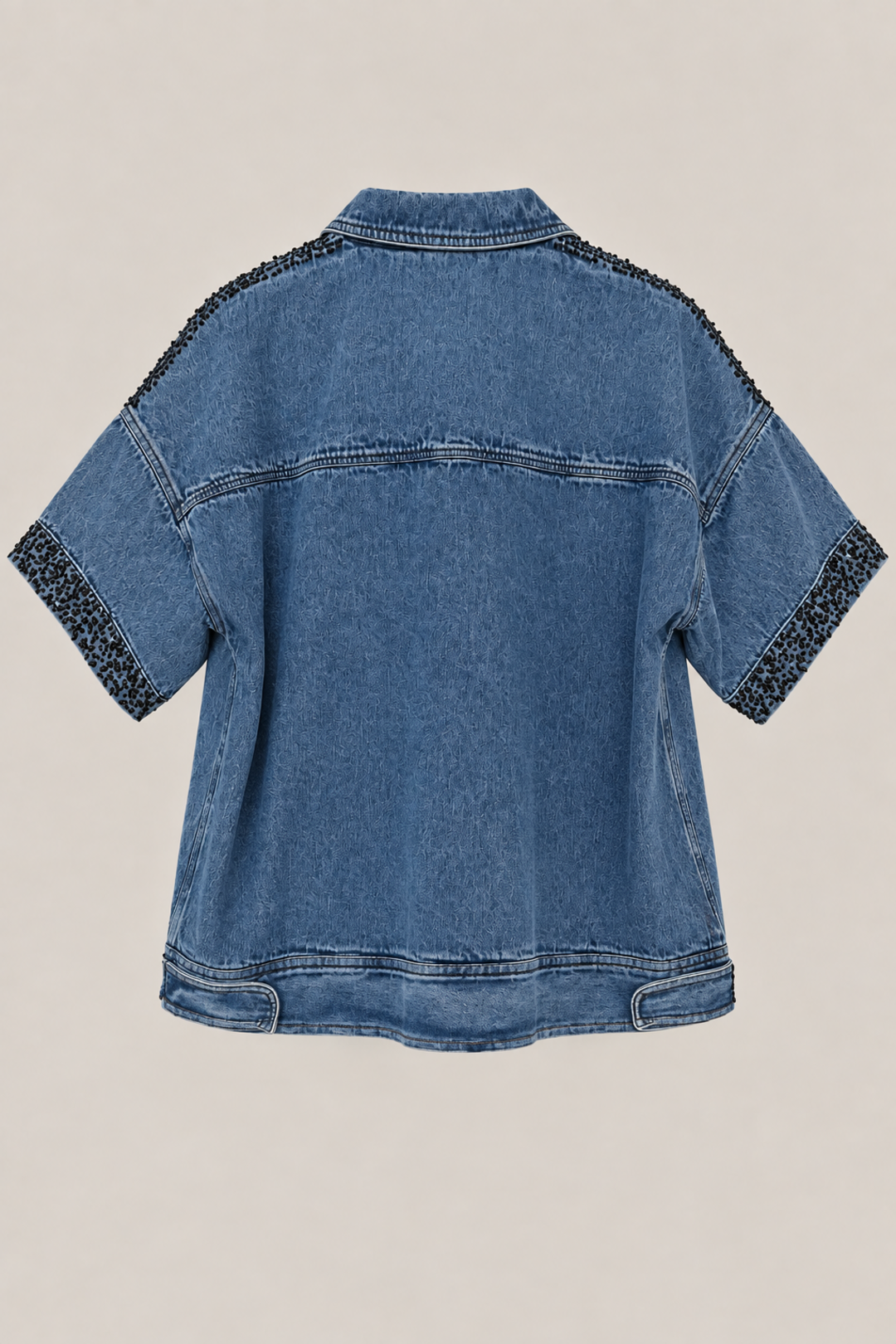 Veste à manches courtes denim bleu EMILE