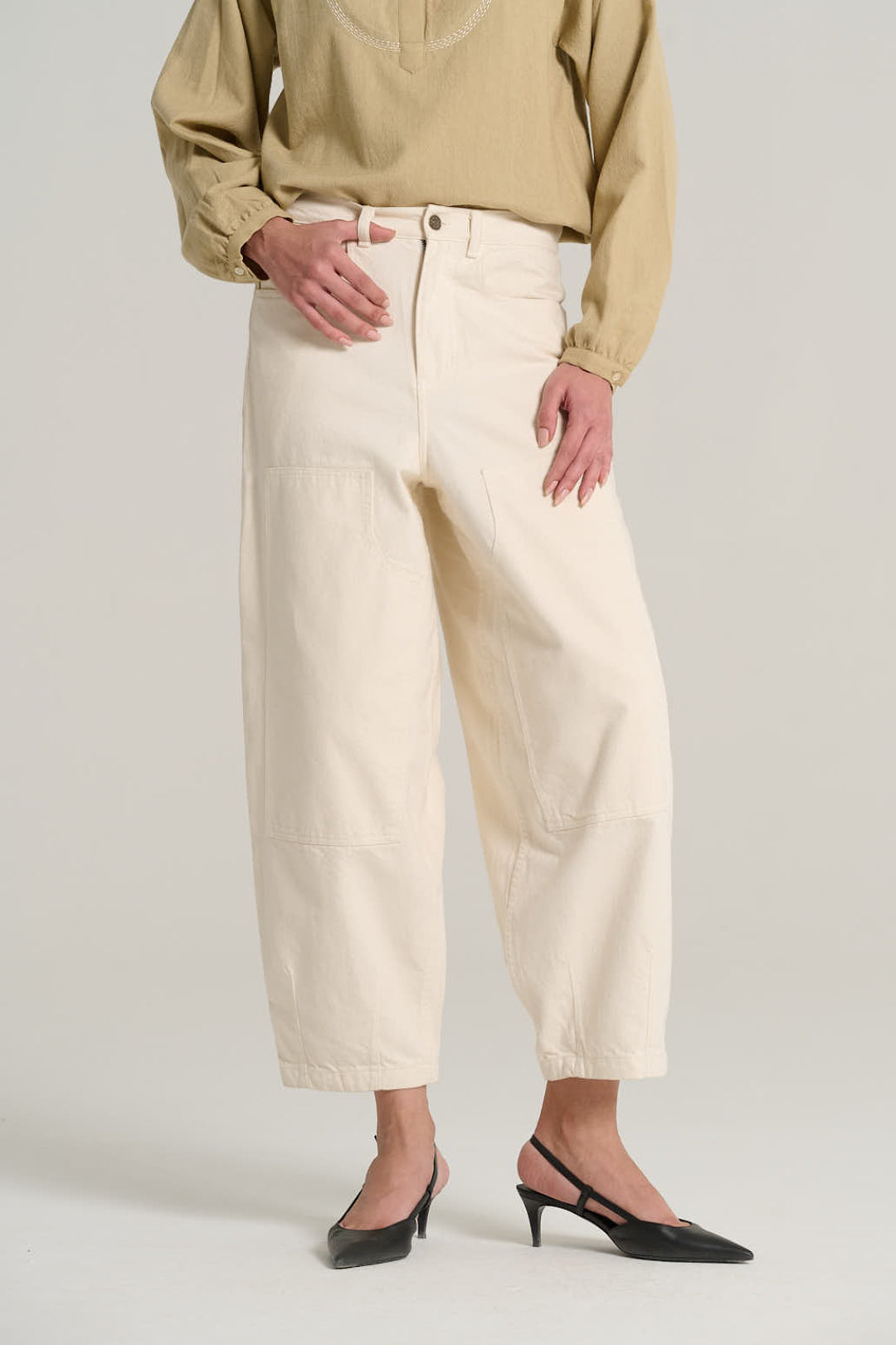 EMILE cream denim trousers