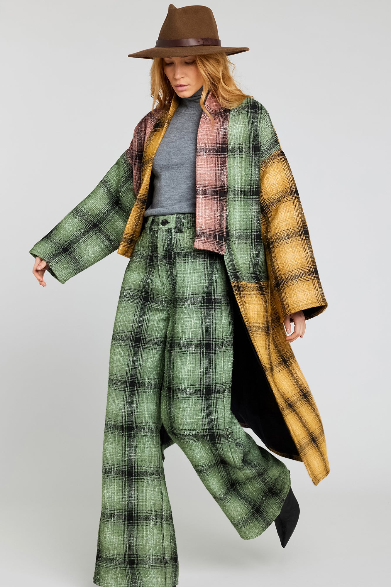 Manteau en tweed à carreaux FREE