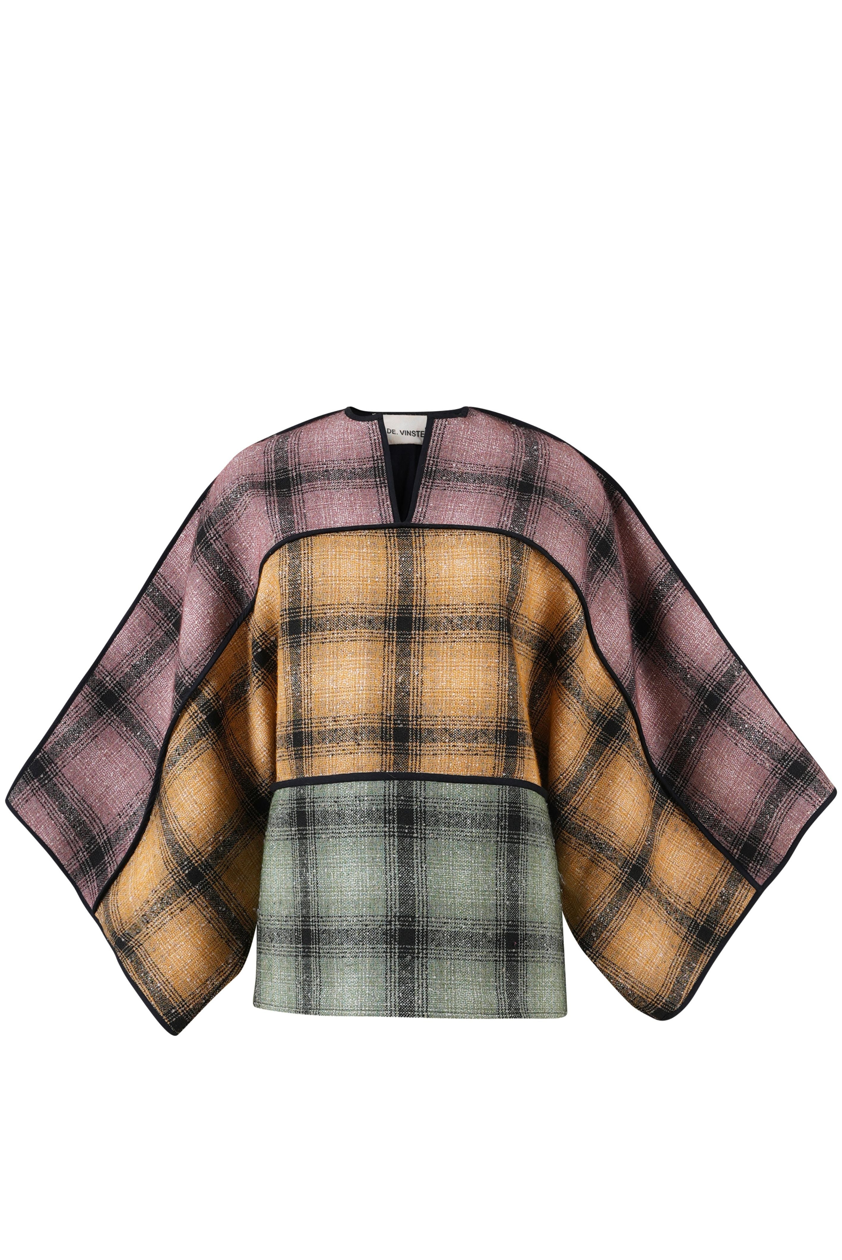 Kimono poncho en tweed à carreaux FREE