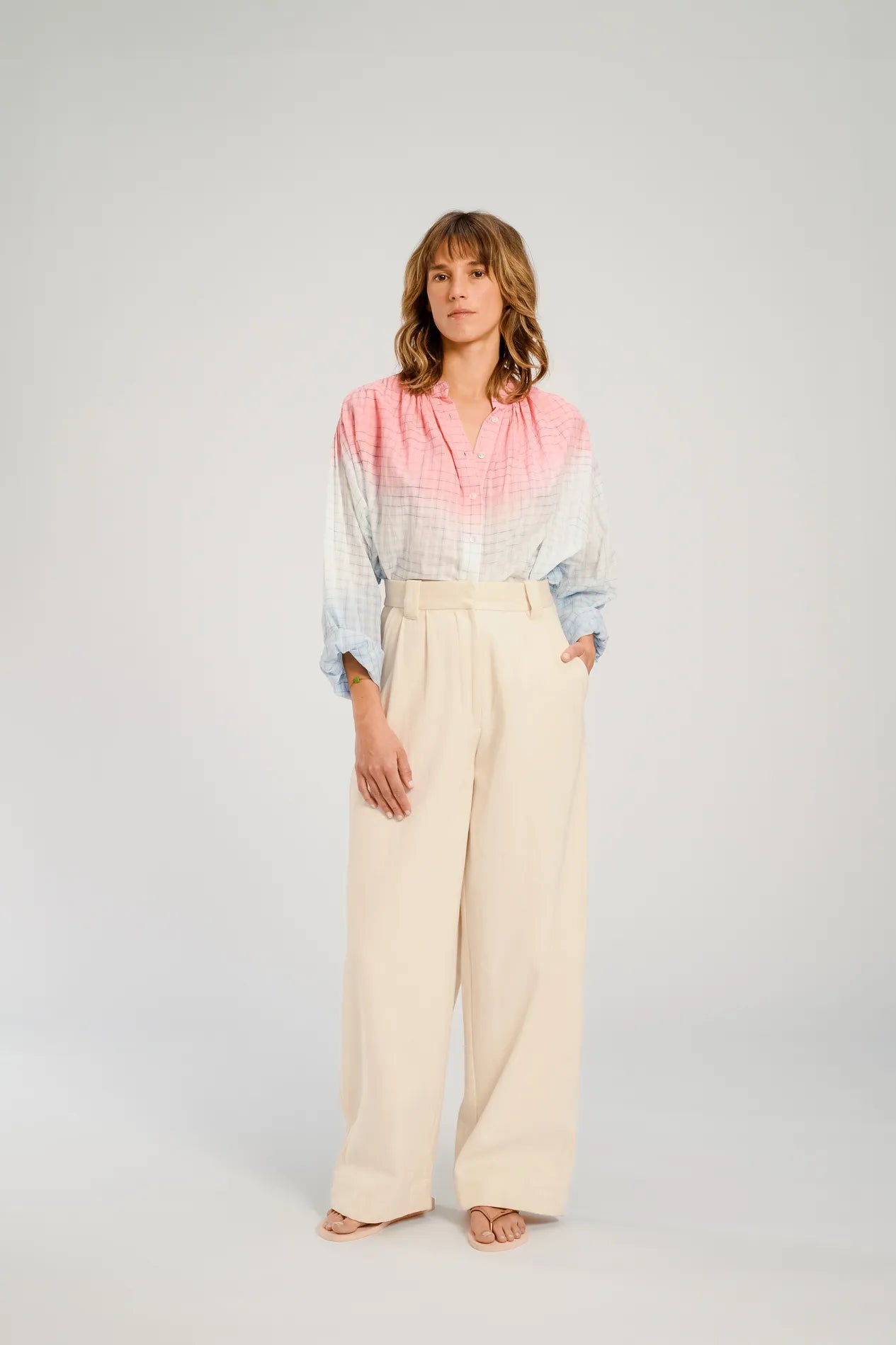 BLOUSE PINK BLUE TIE AND DYE HIMI  V DE VINSTER 