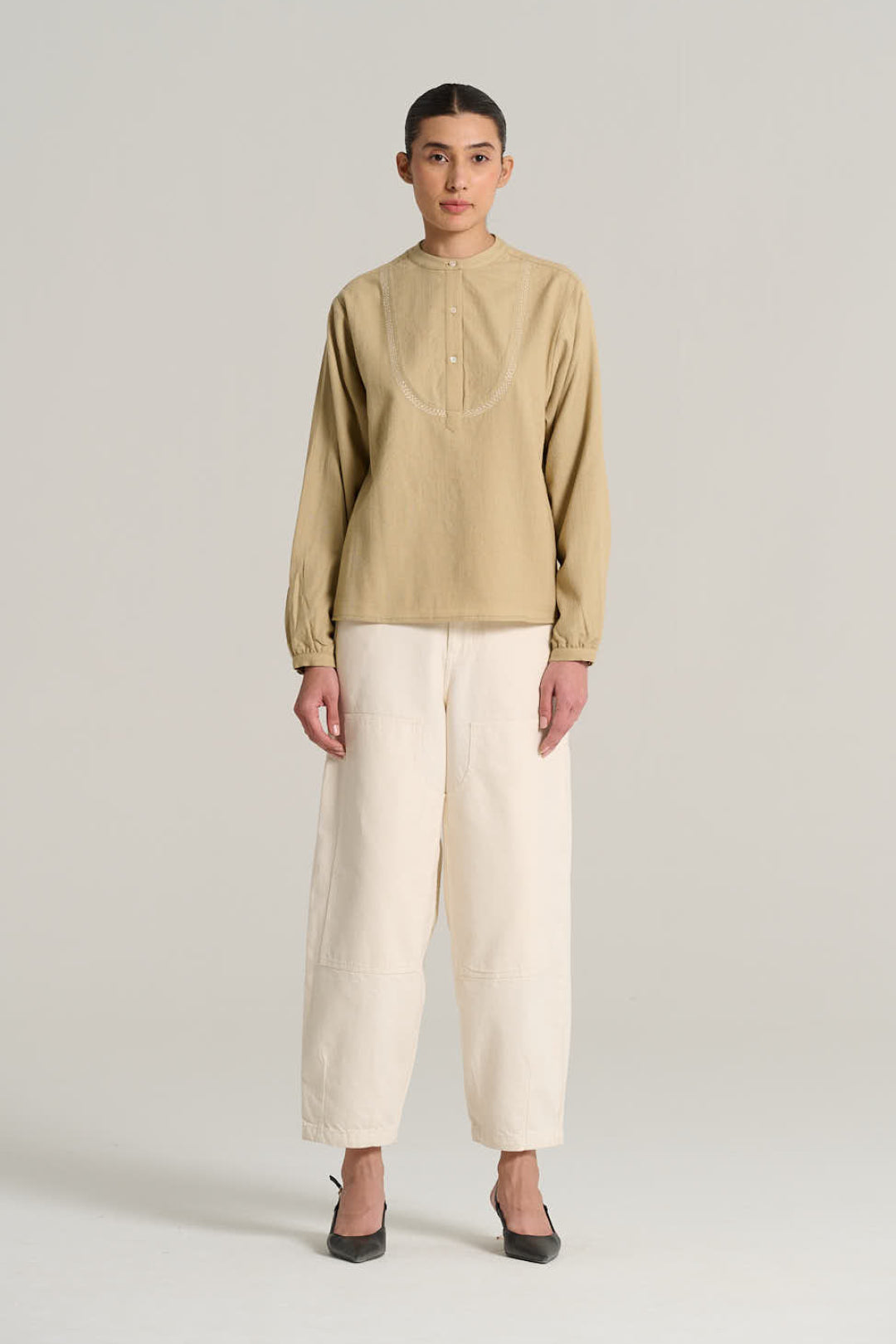 Blouse en laine sable JOSEPH