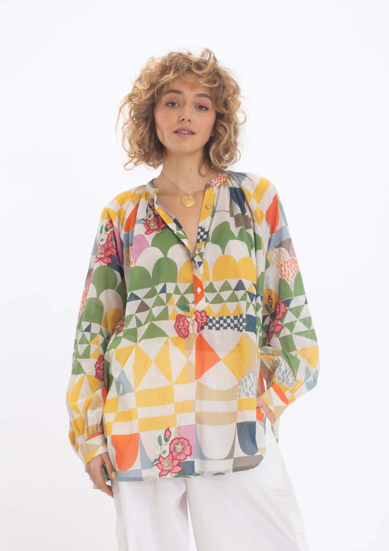 lakshmi blouse jaune v de vinster