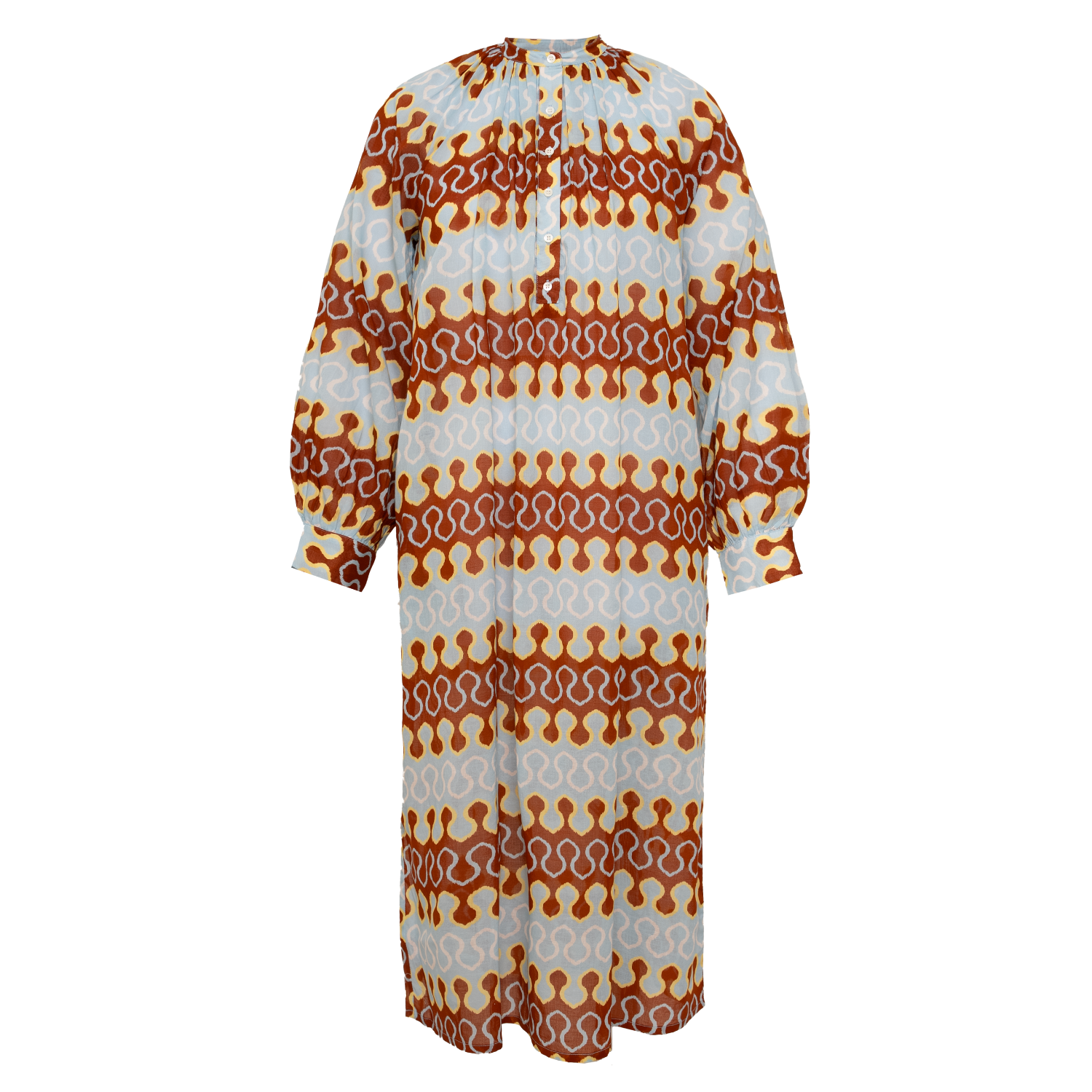 Robe longue imprimée seventies RIO