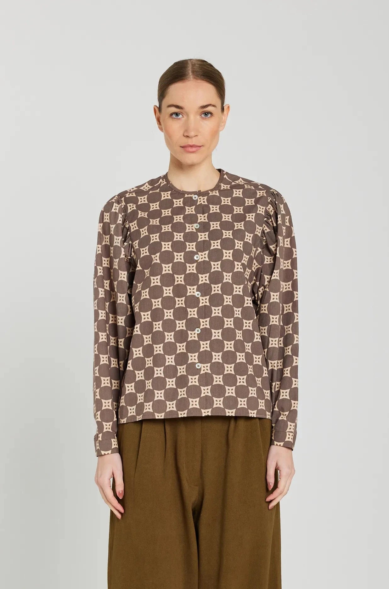 Chemise col mao marron MALO