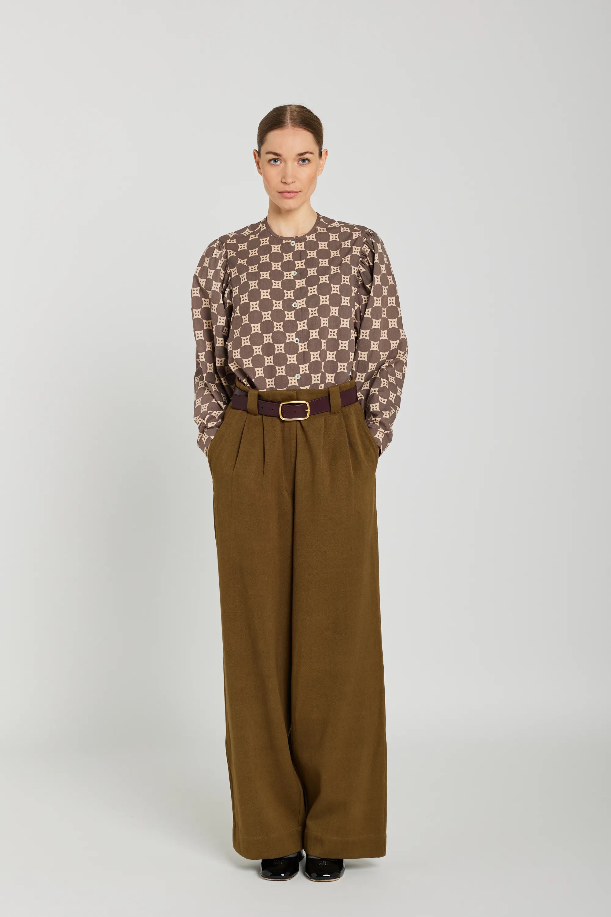 Chemise col mao marron MALO