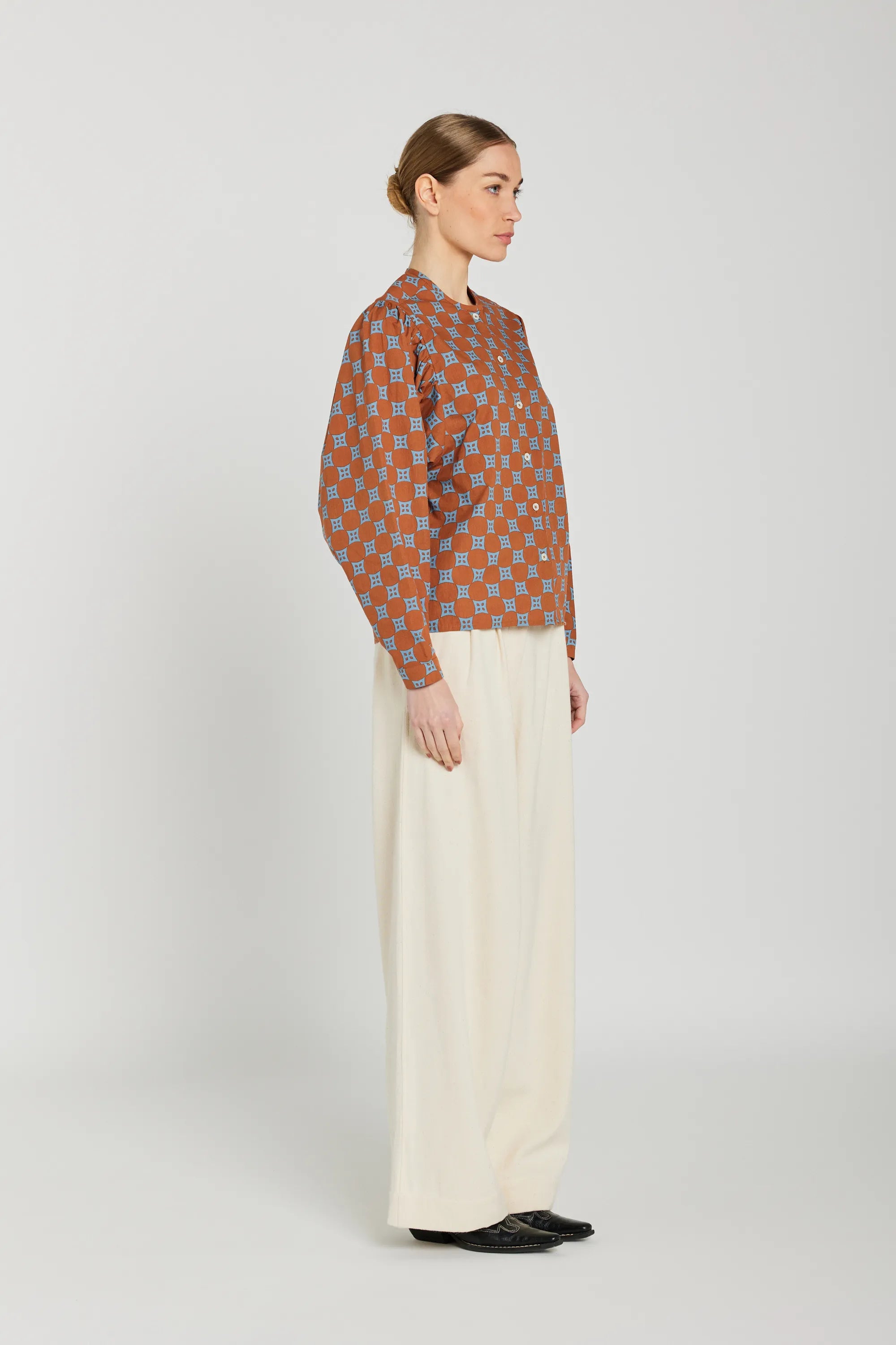 Chemise col mao bleue MALO