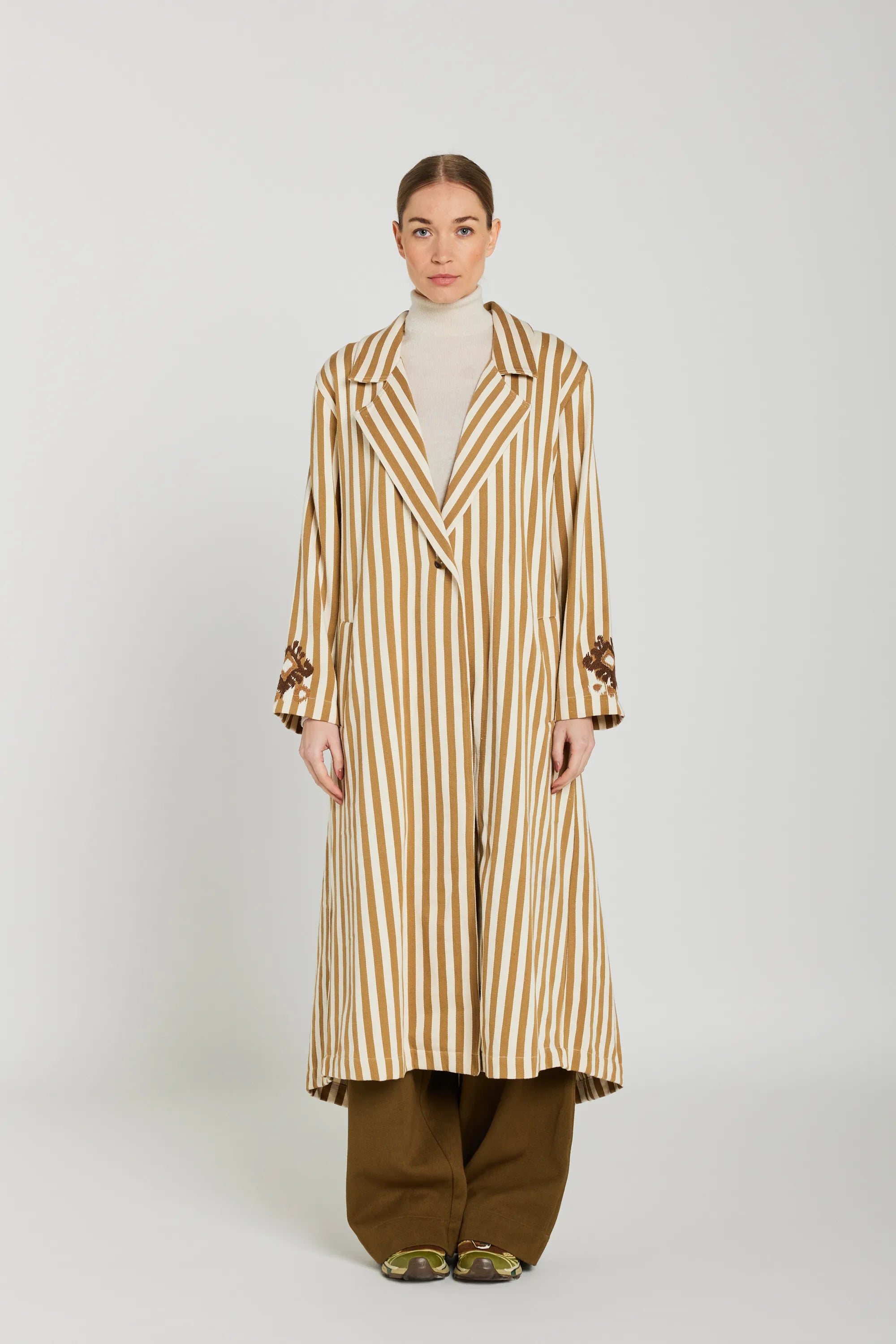 Trench rayé beige MANON