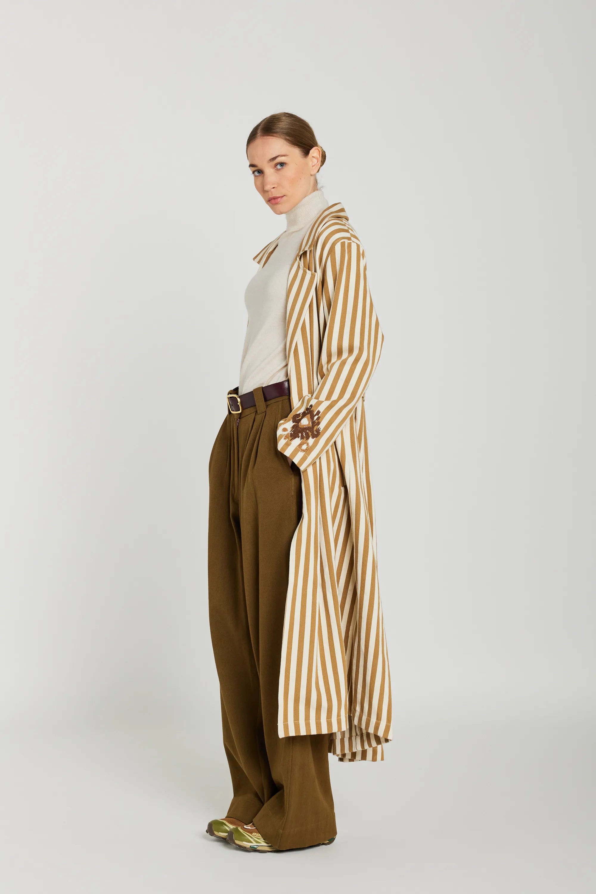 Trench rayé beige MANON