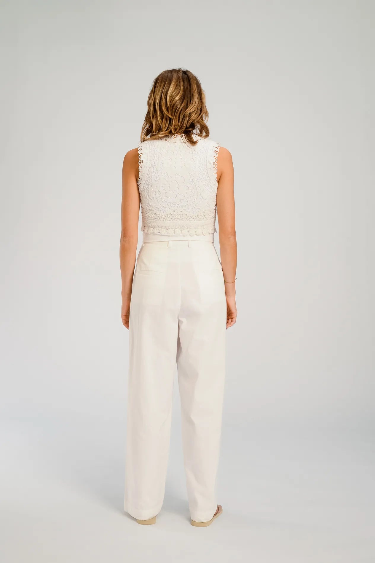 Top blanc en dentelle MERU