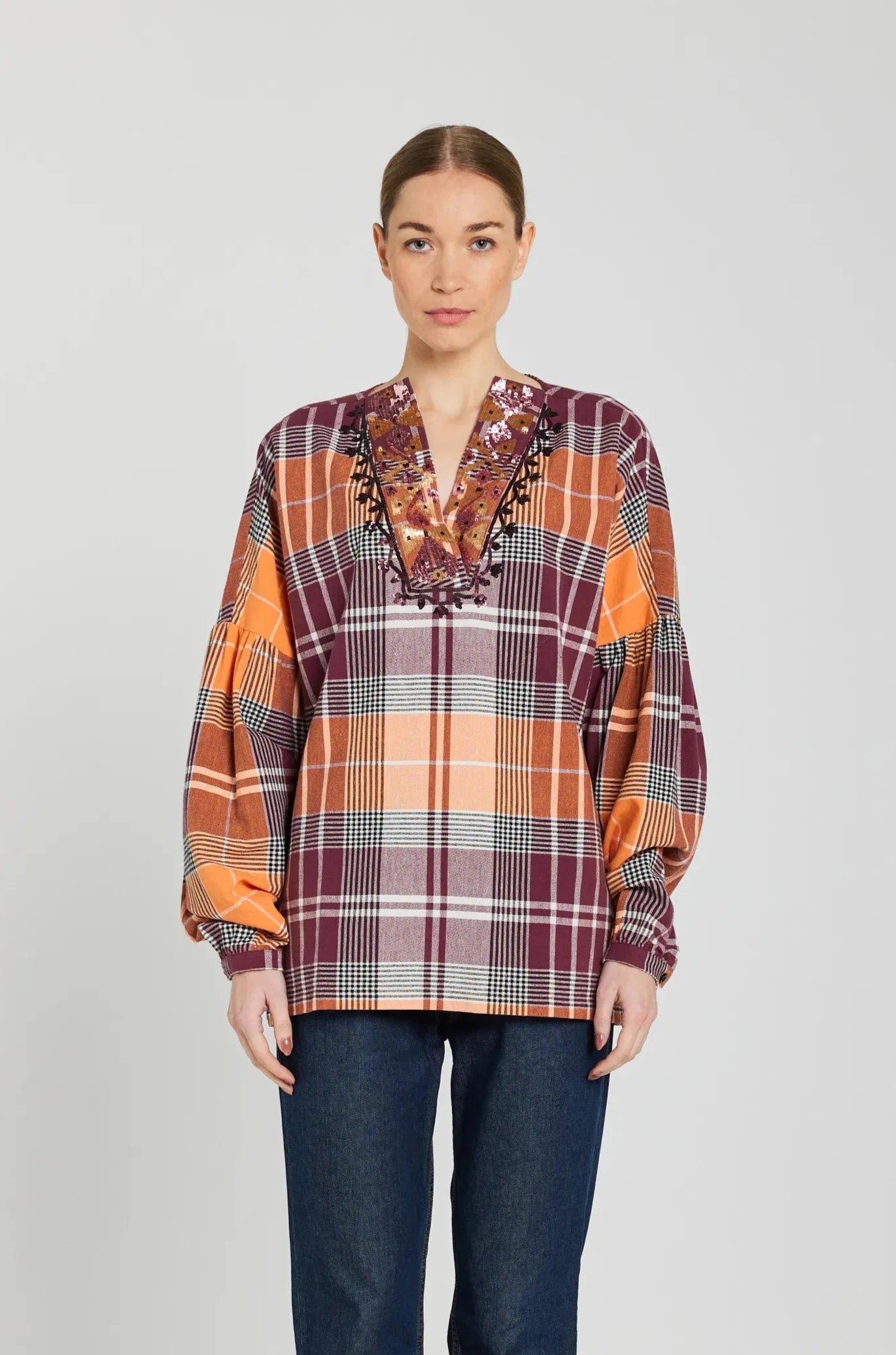Blouse tartan safran MIA