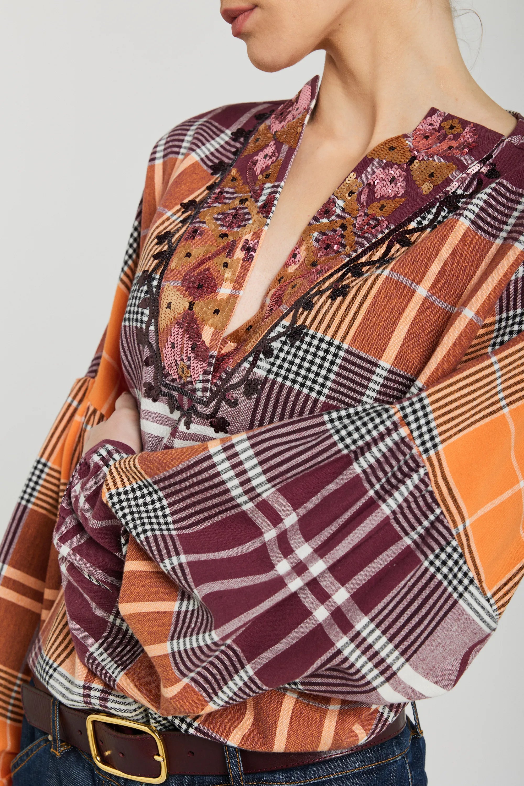 Blouse tartan safran MIA