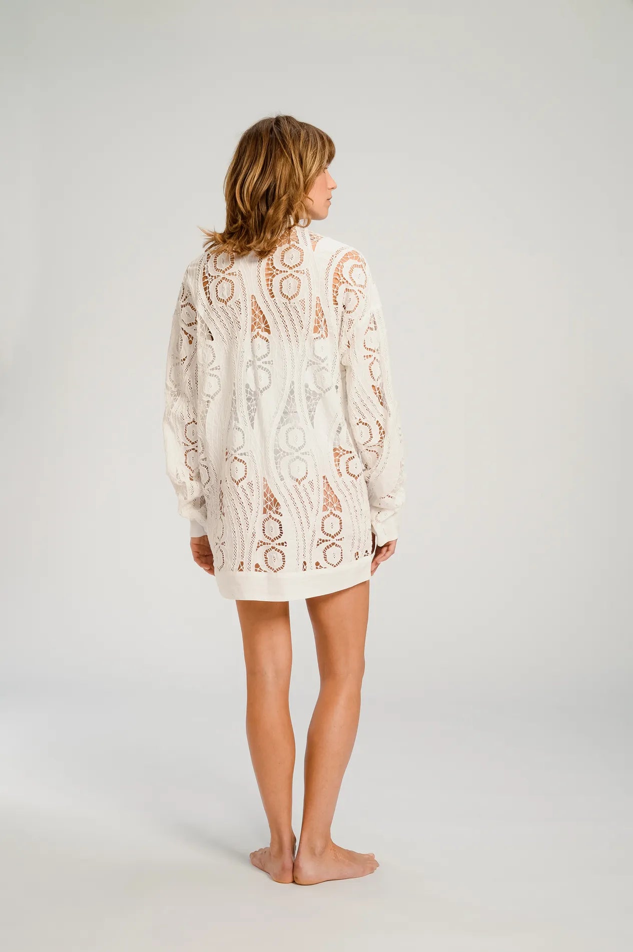 V DE VINSTER courte dentelle Robe blanche New York 