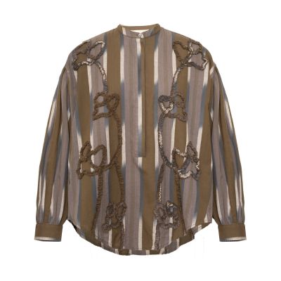 Chemise col mao ikat PABLO