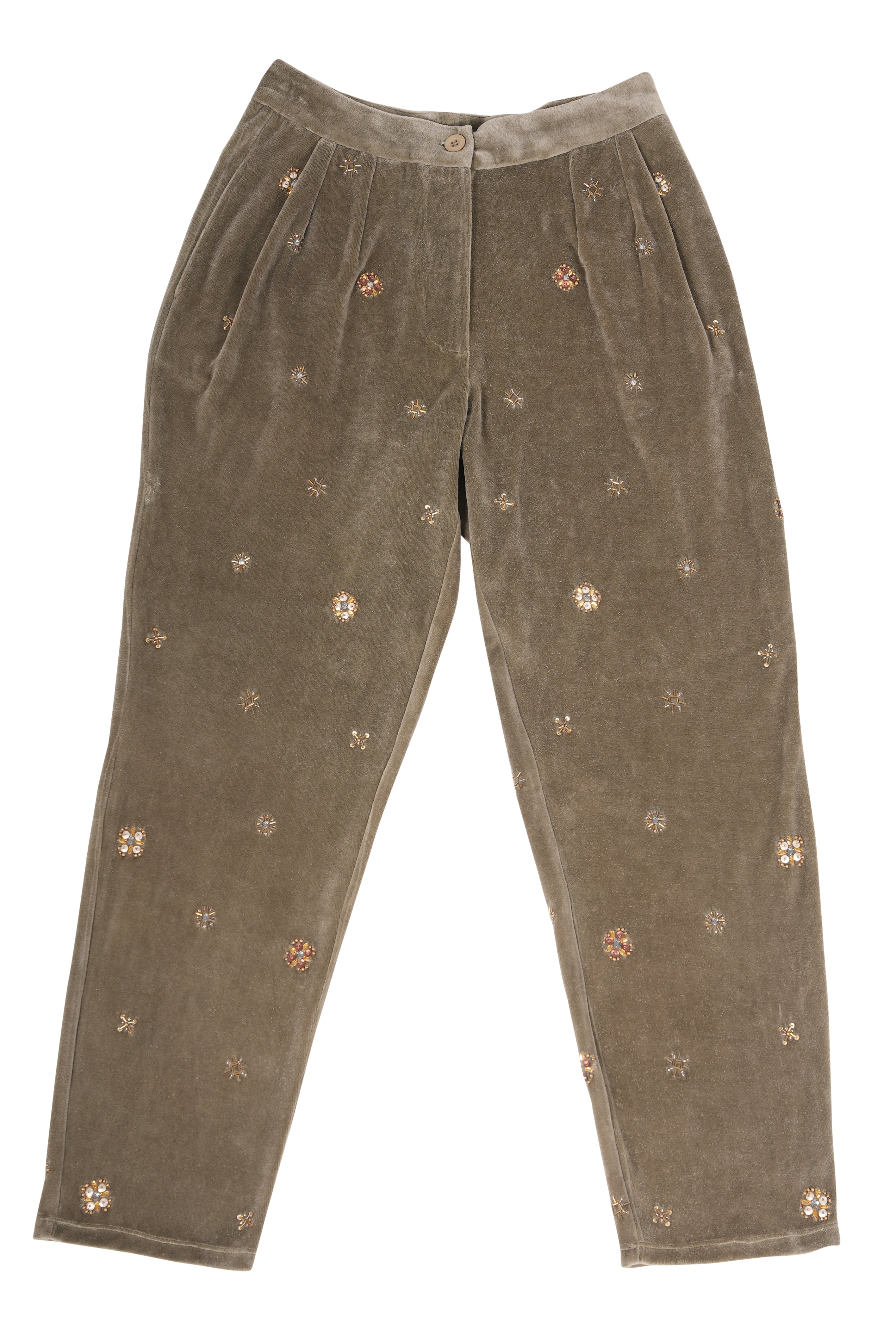 Pantalon en velours orné de perles PROUD