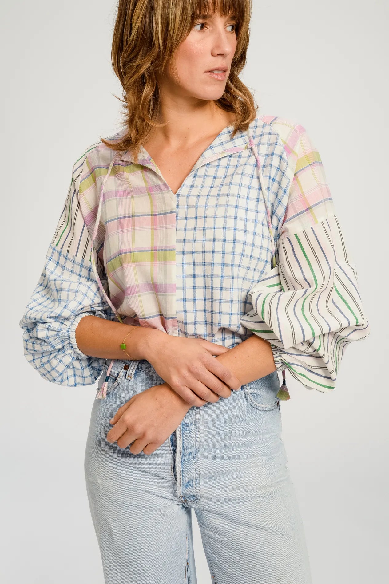 Pink PUSHKAR patchwork blouse