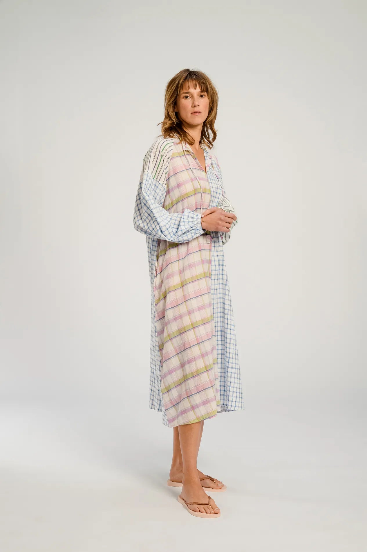 Pink patchwork maxi dress PUSHKAR