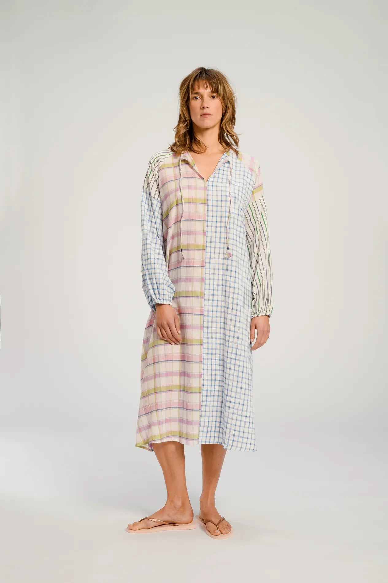Pink patchwork maxi dress PUSHKAR