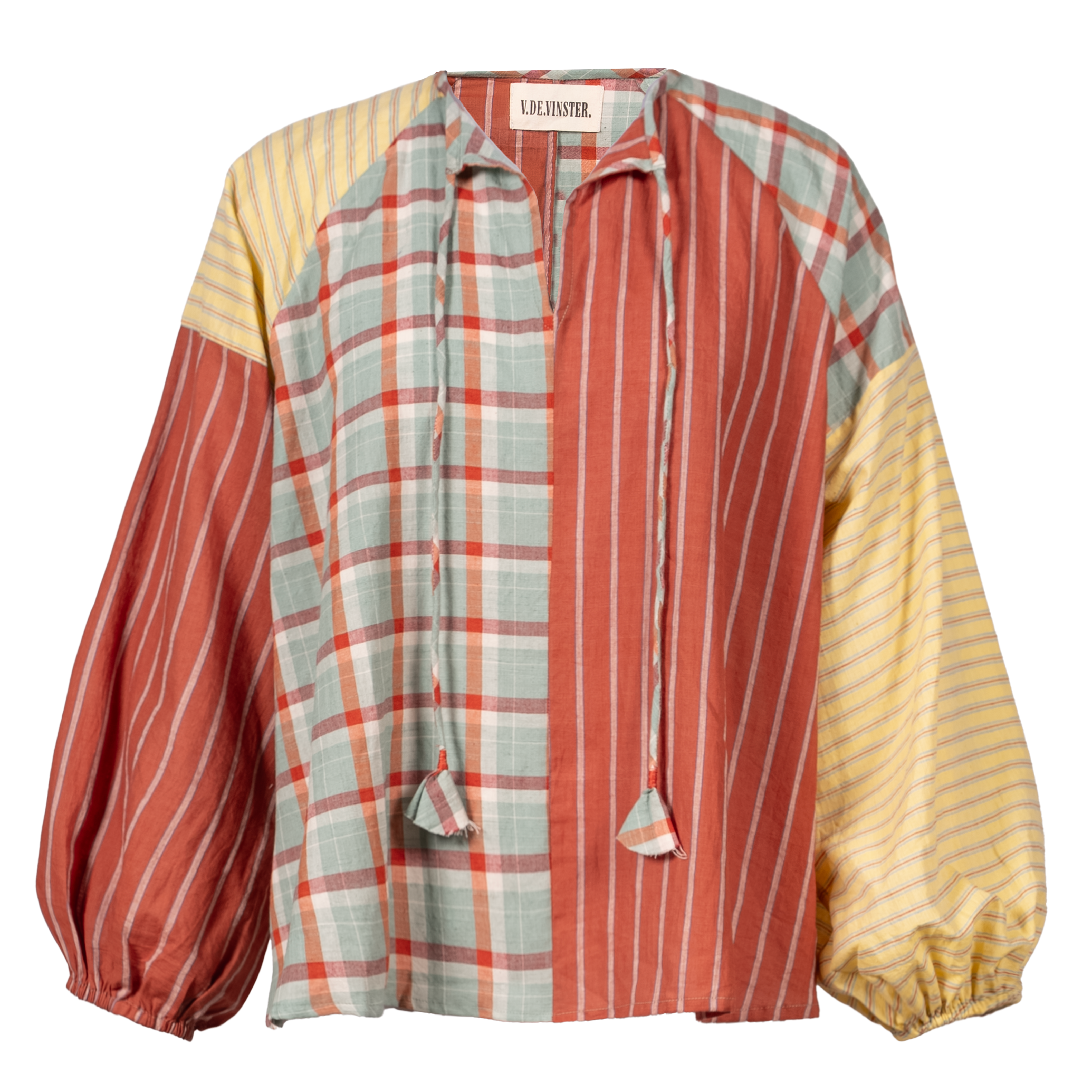 Terracotta patchwork blouse PUSHKAR