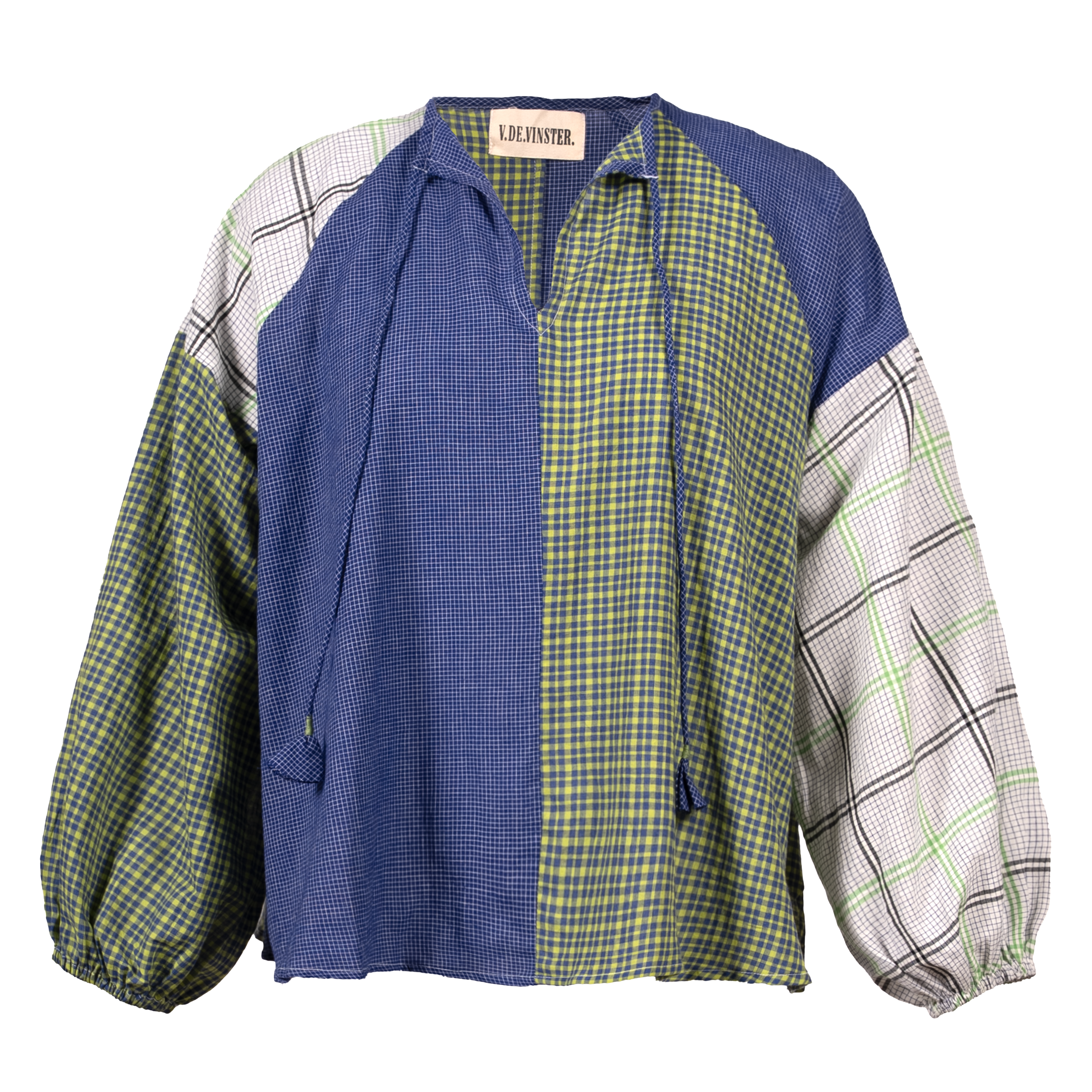 Blouse patchwork bleu PUSHKAR
