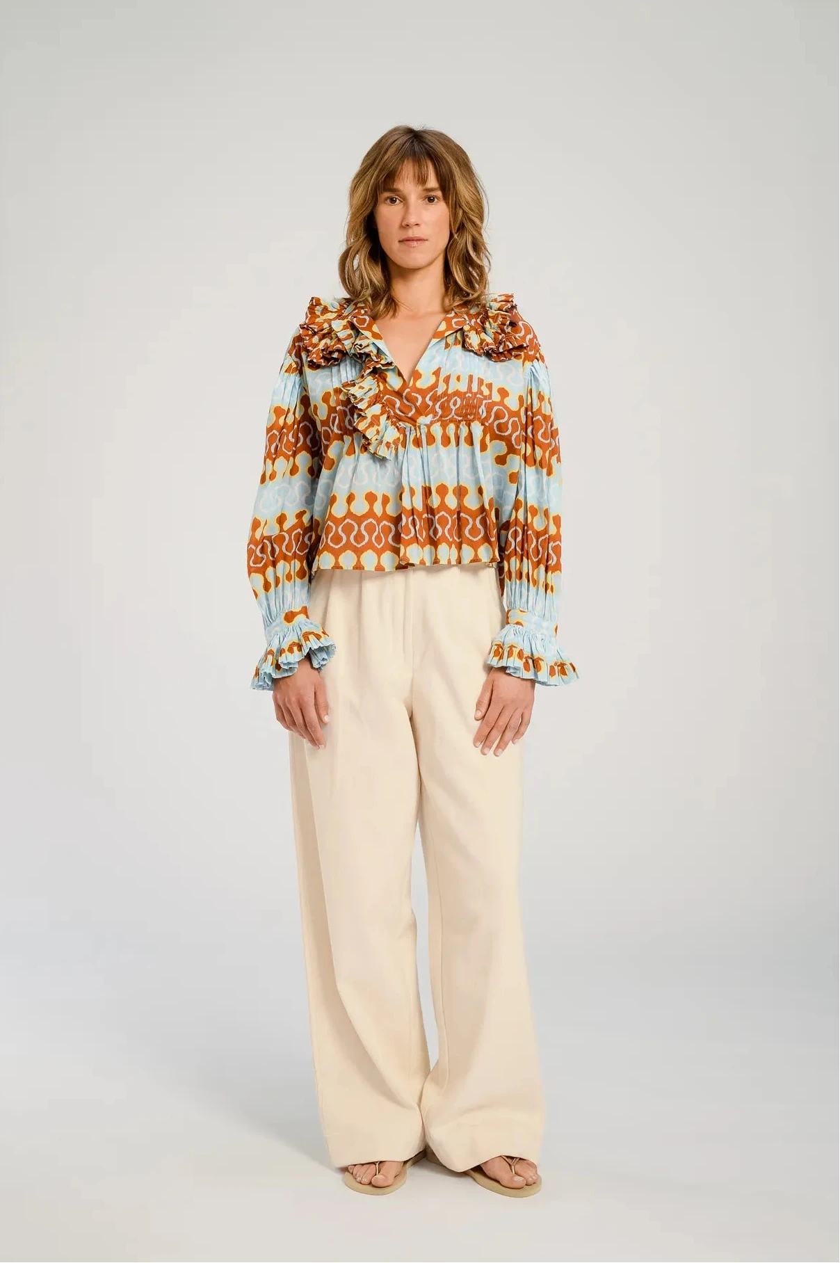 blue rio v de vinster blouse 