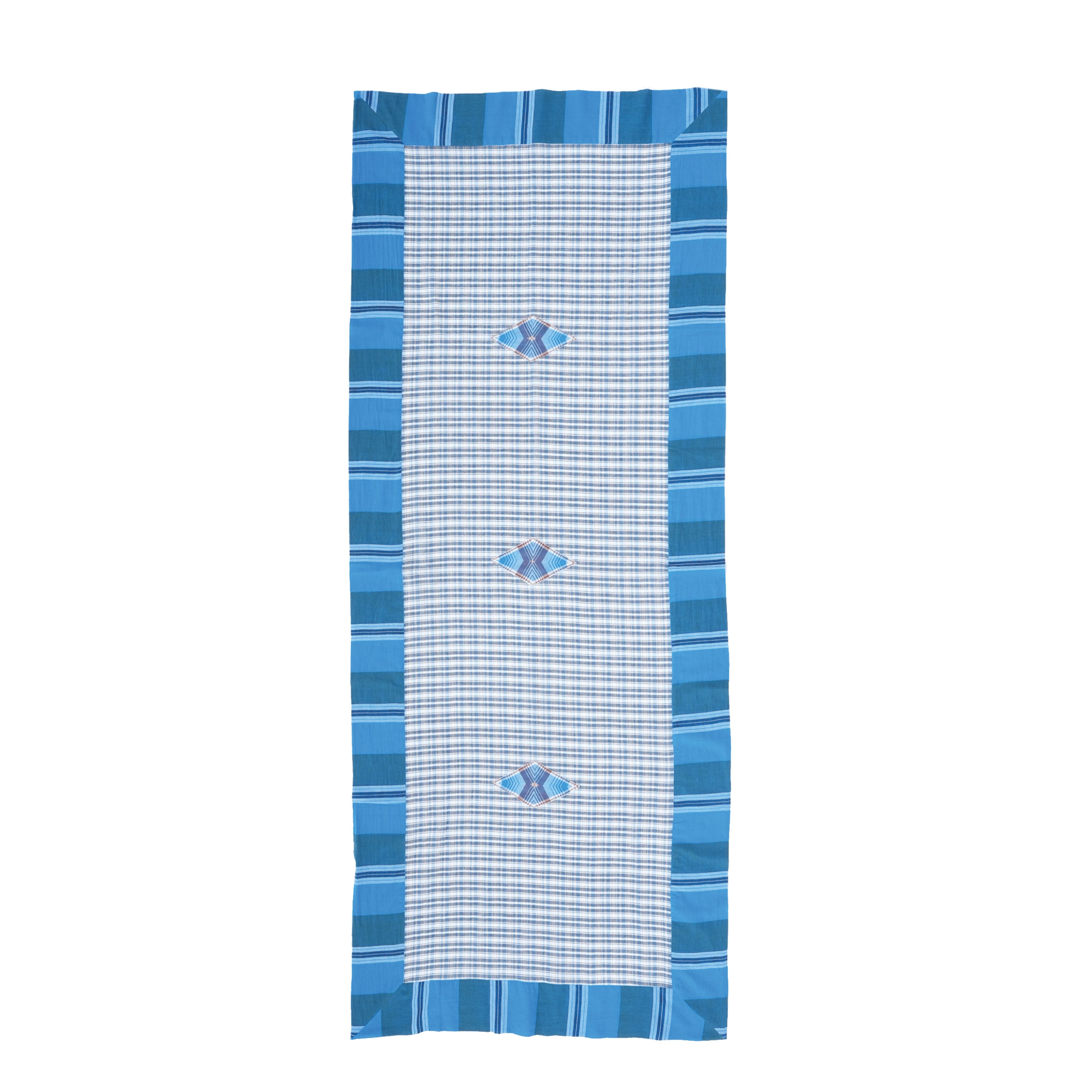 Étole bleue à carreaux RUDRA