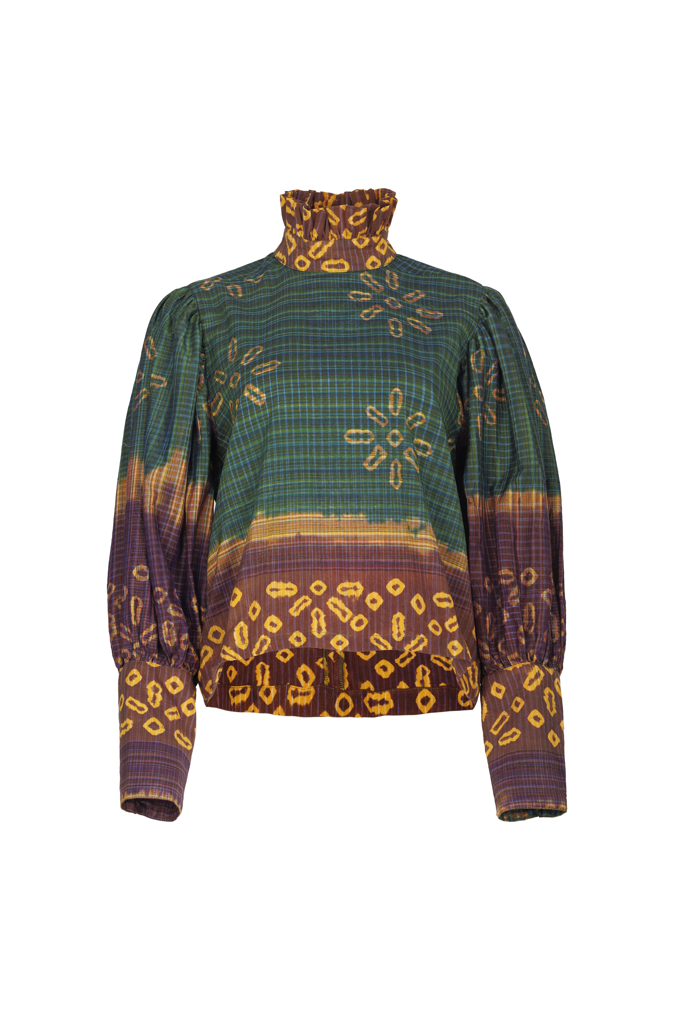 Blouse imprimée verte SAMADI