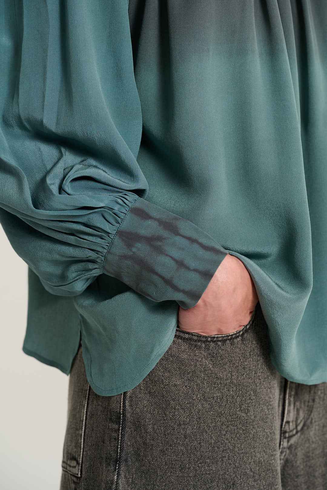 Blouse en soie verte SAM