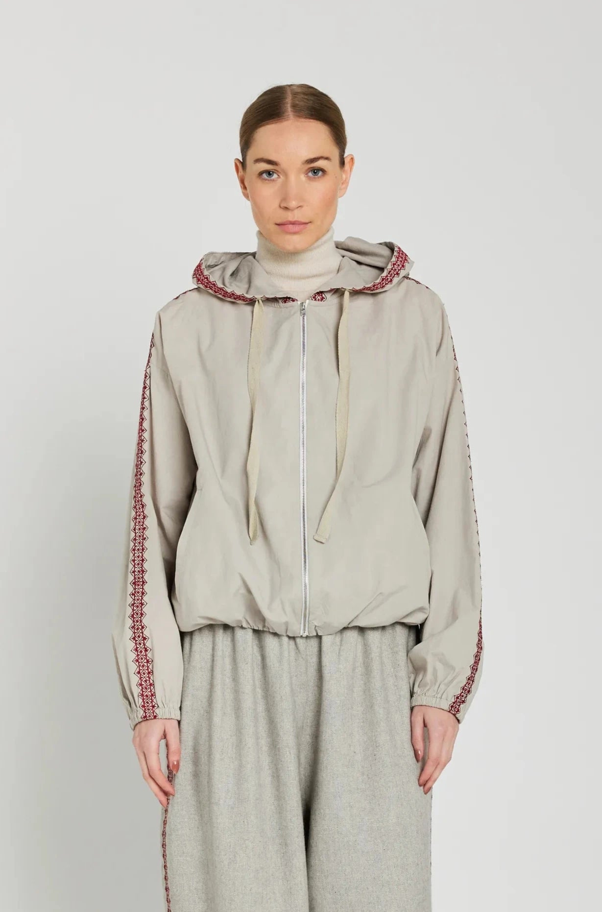 v de vinster hoodie jogging gris brodé hiver 