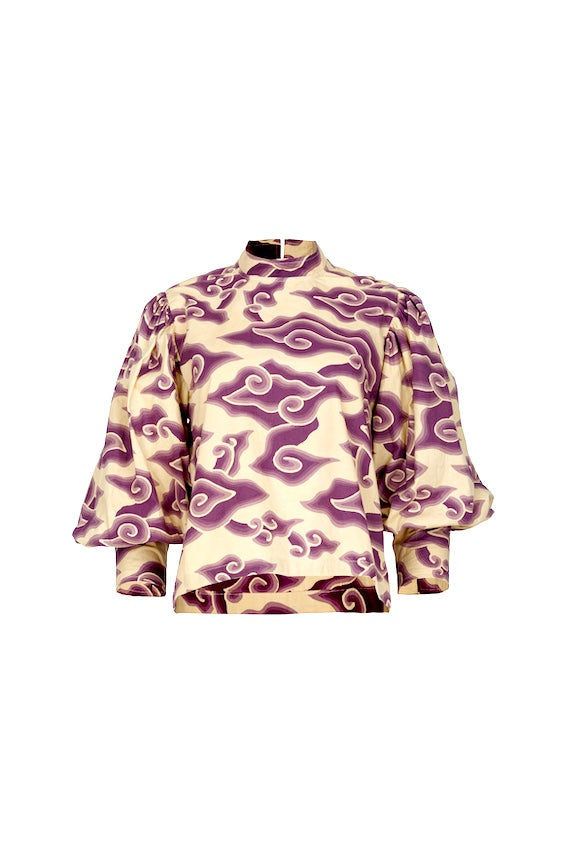 Blouse imprimée verte SELF