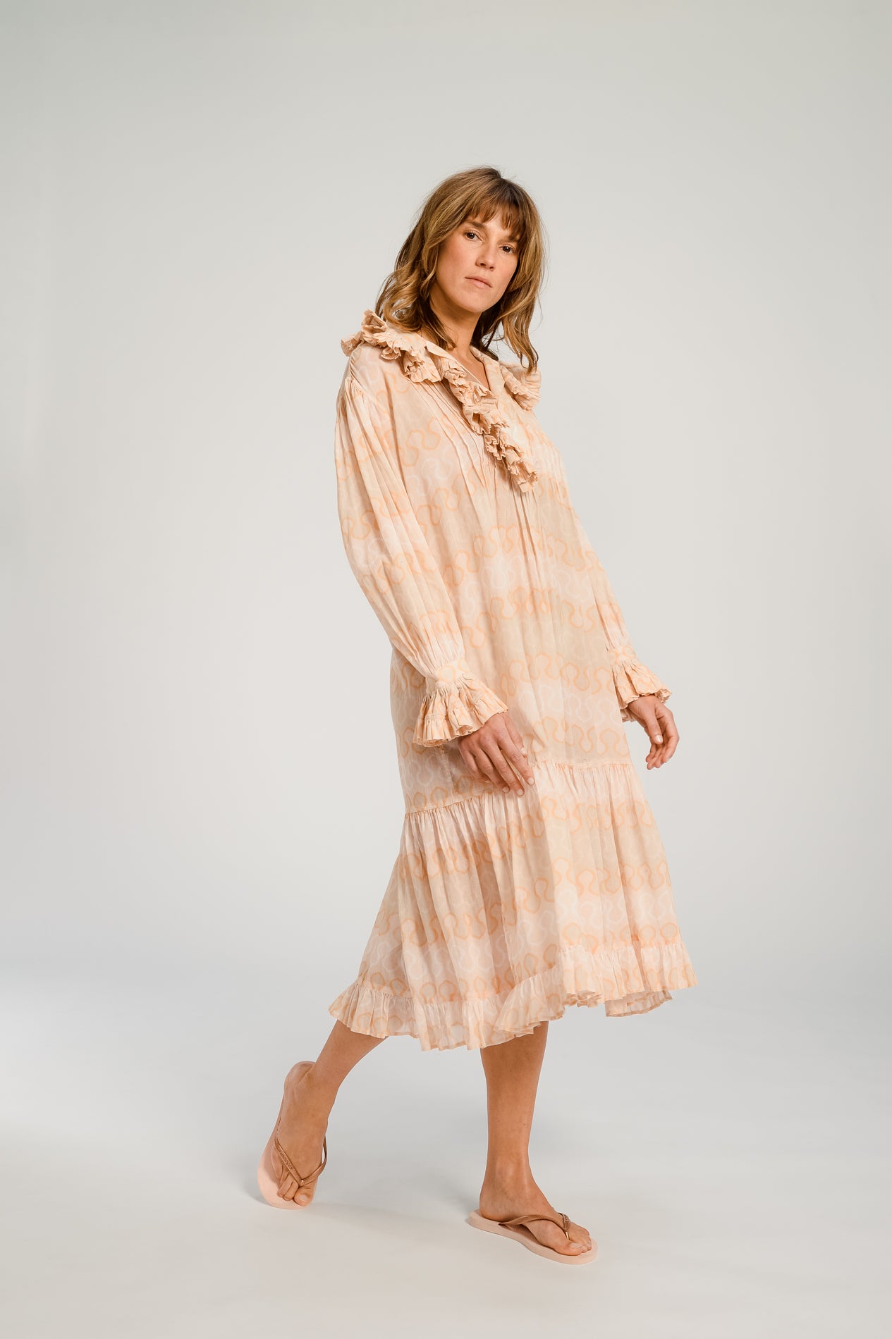RIO printed cream dress