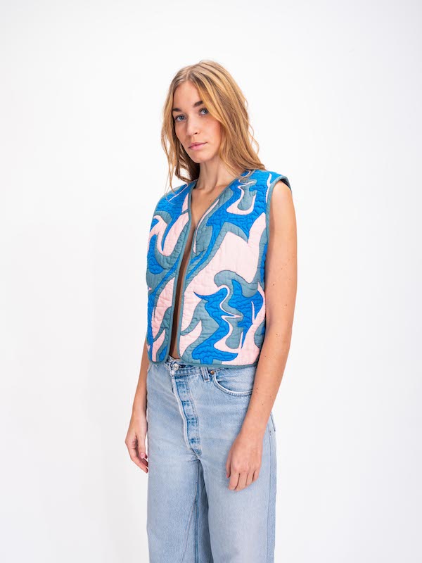 Boléro matelassé bleu Sukka