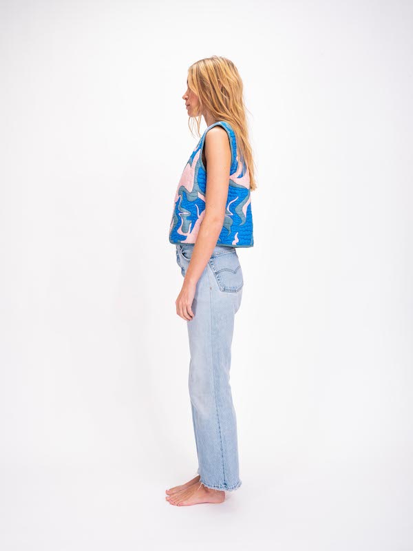 Boléro matelassé bleu Sukka