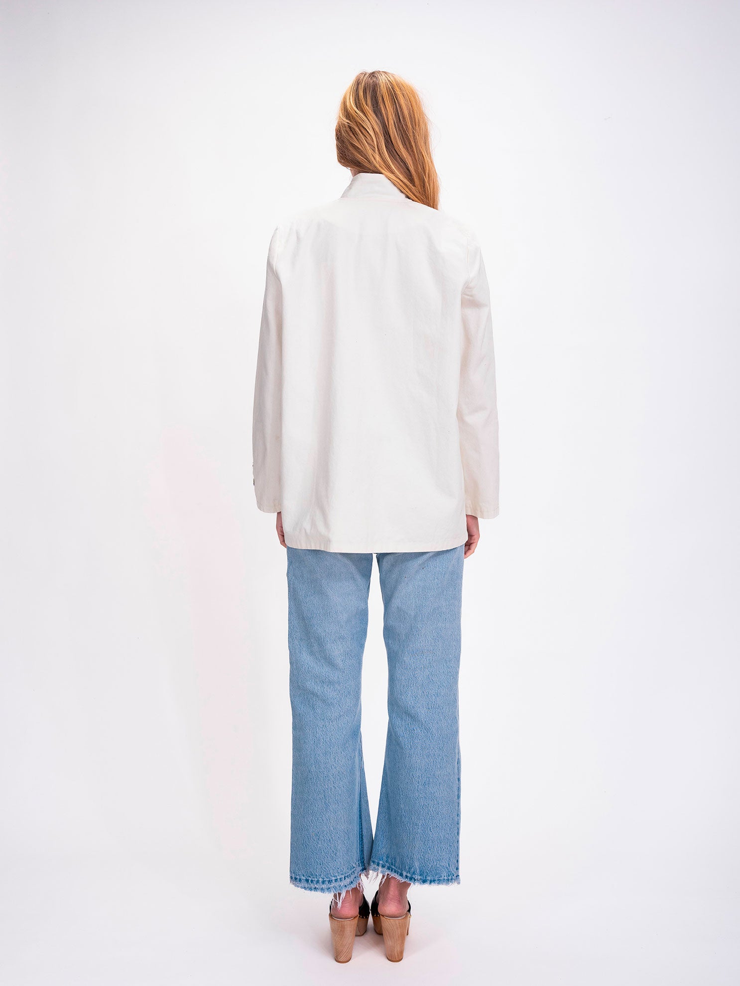 Veste en toile blanc brodée Bombay