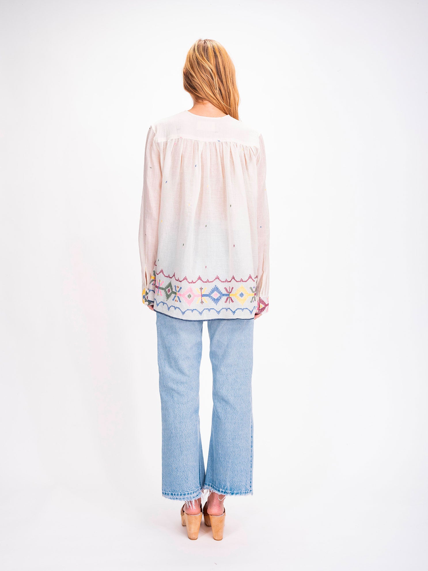 Blouse en voile de coton brodé Jamdeni