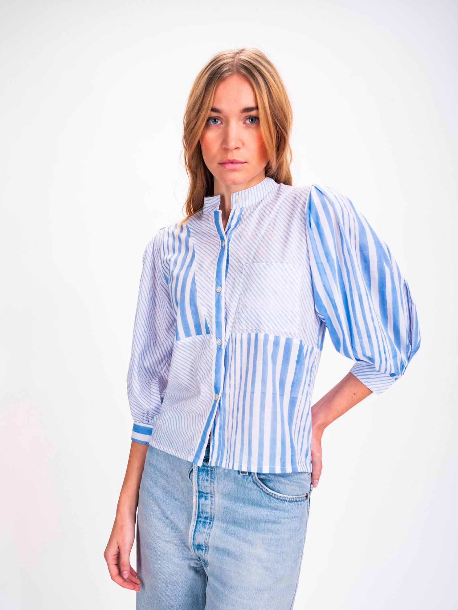 Chemise à rayures bleues Shiva