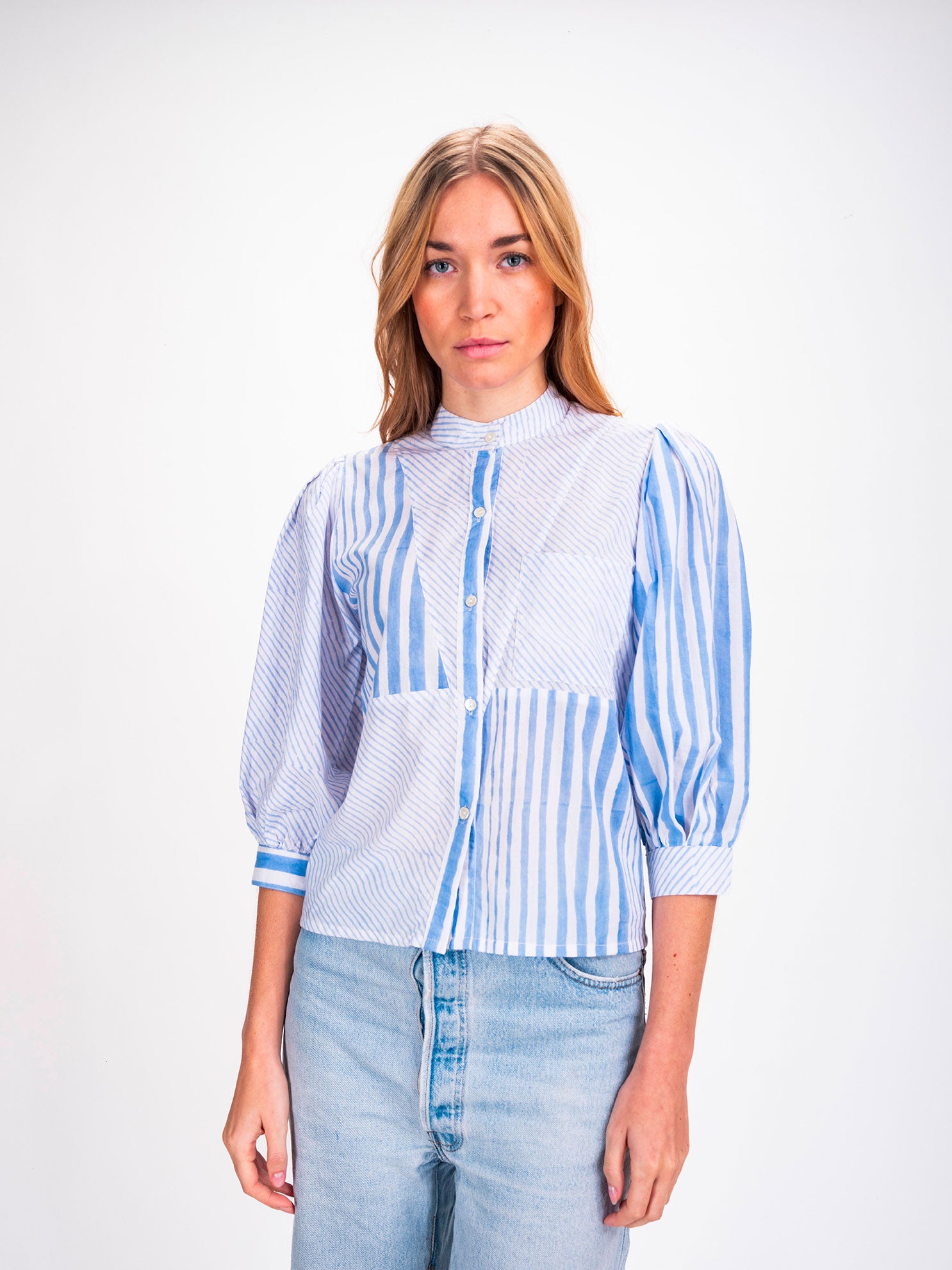 Chemise à rayures bleues Shiva