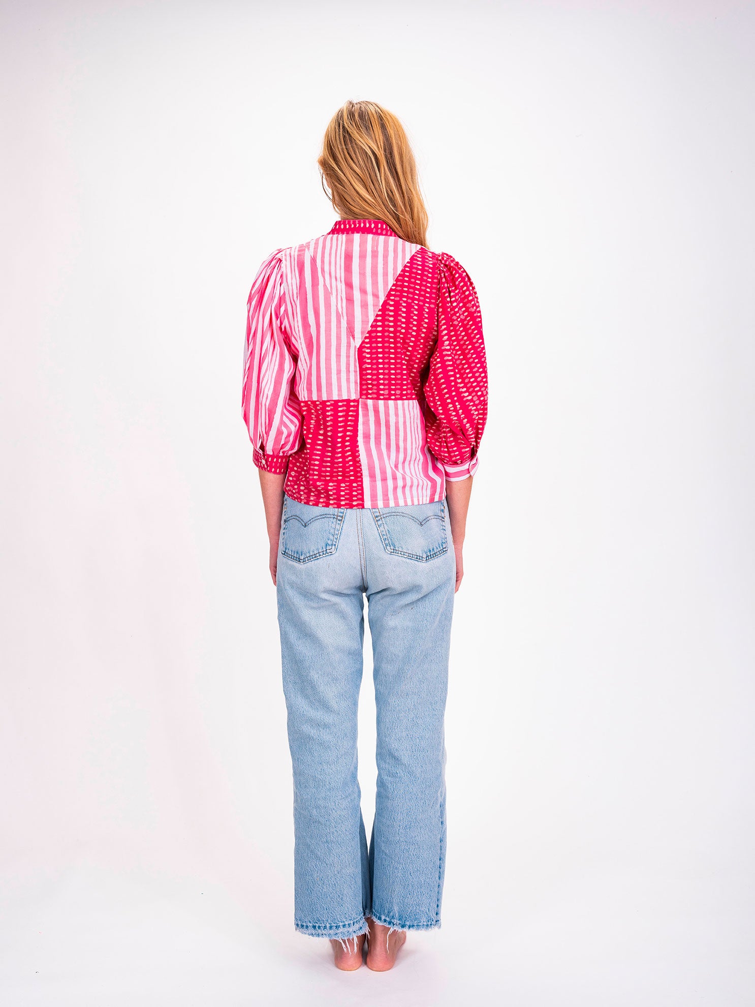 Chemise à rayures roses Shiva