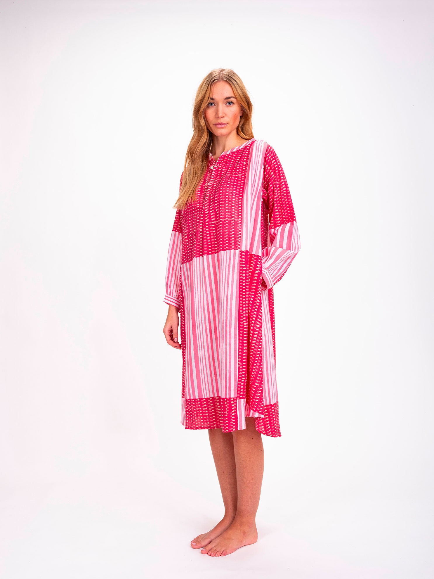 Robe à rayures roses Shiva