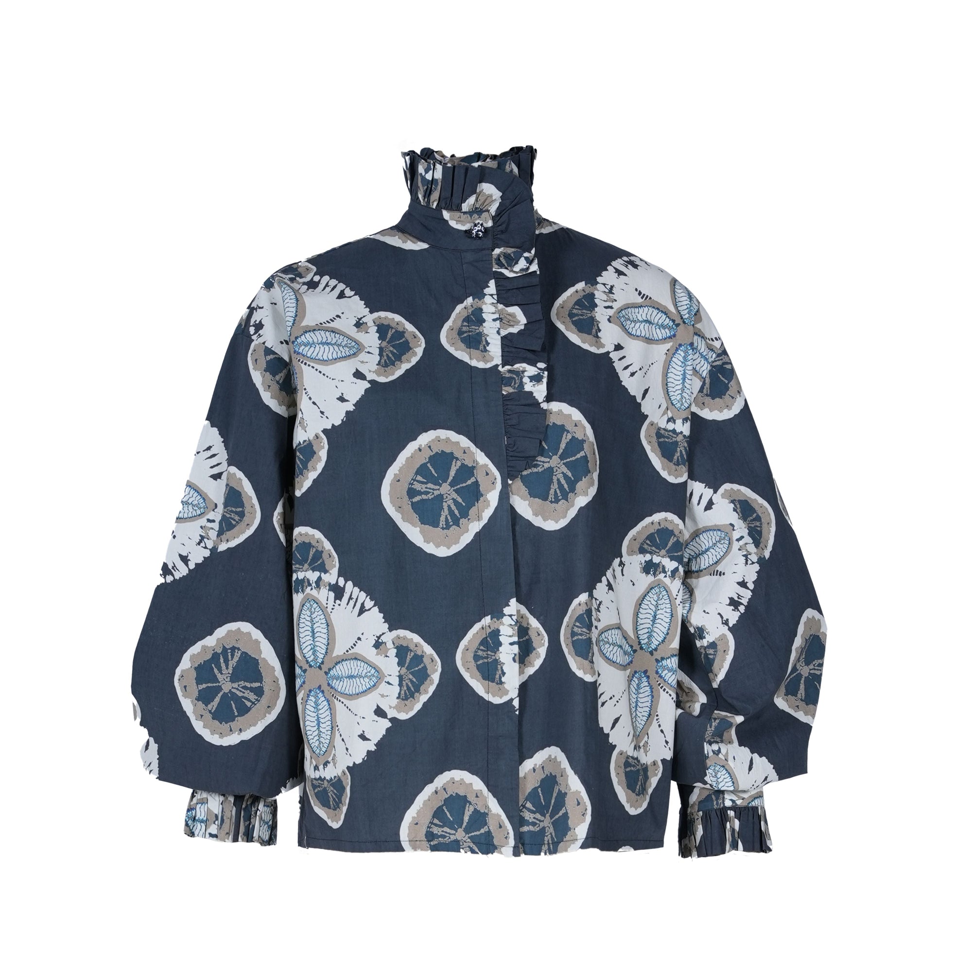 Chemise charbon imprimée floral VISHNU