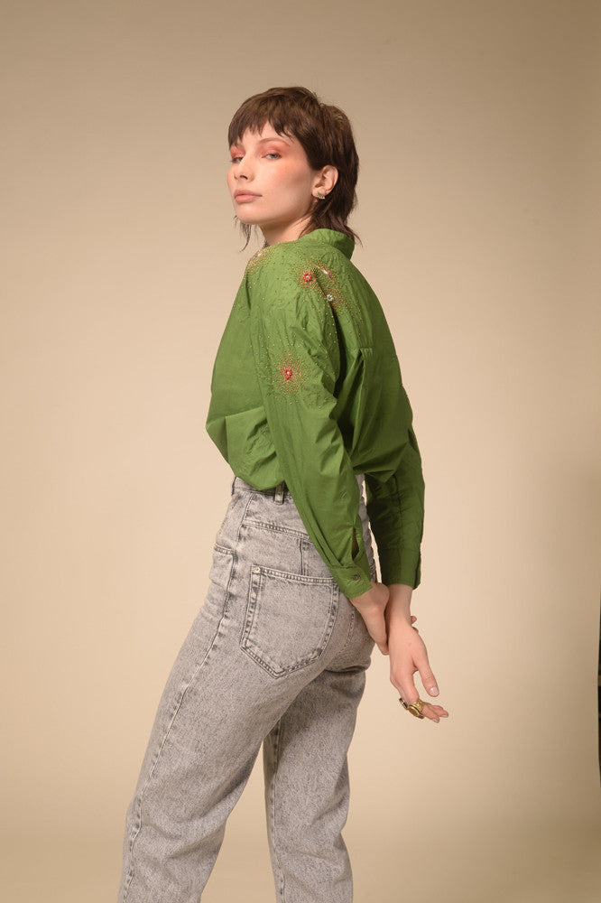 Chemise verte étoilée Star