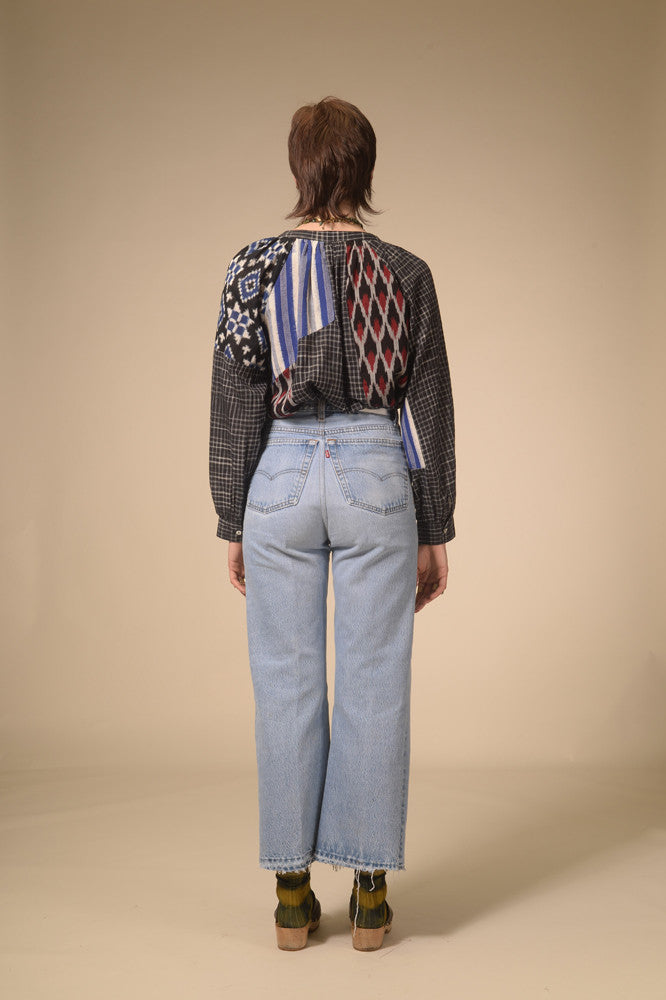 Blouse patchwork noir Ekam