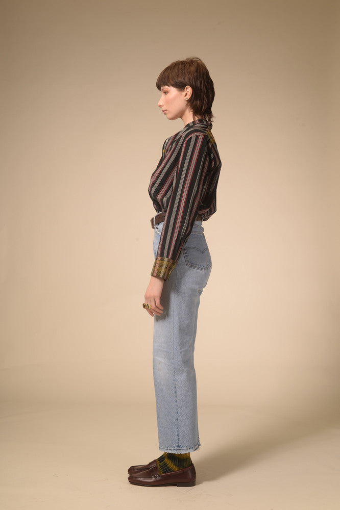 Chemise rayée noire Jil