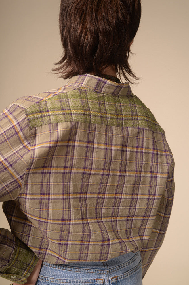 Chemise tartan violet Jil