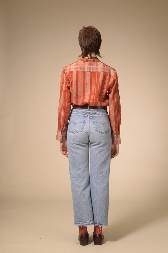 Chemise rayée terracotta Jil