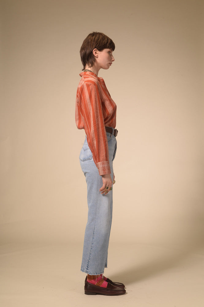 Chemise rayée terracotta Jil