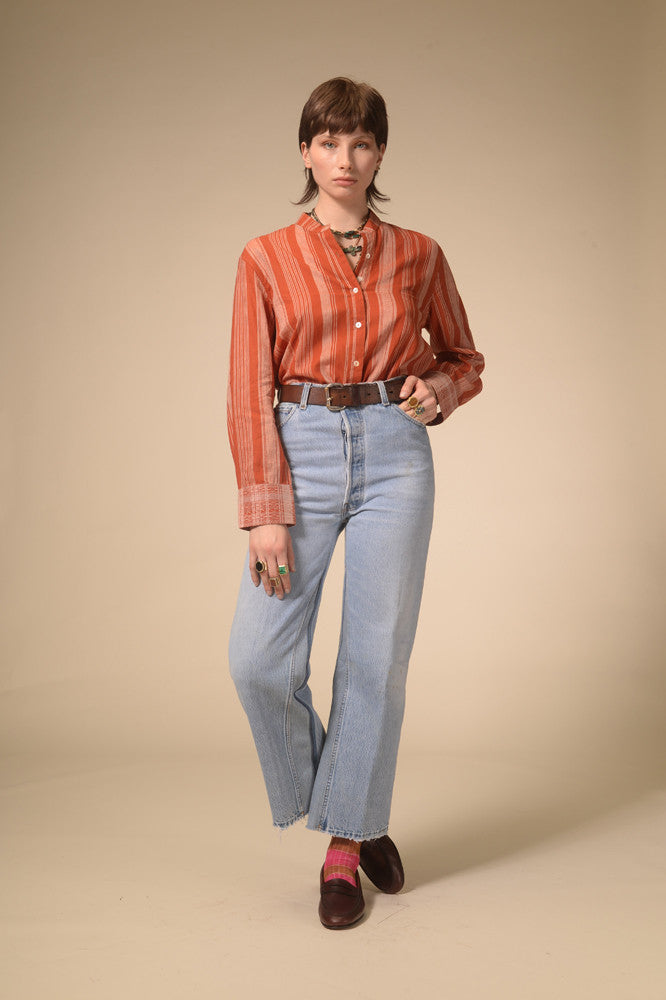 Chemise rayée terracotta Jil