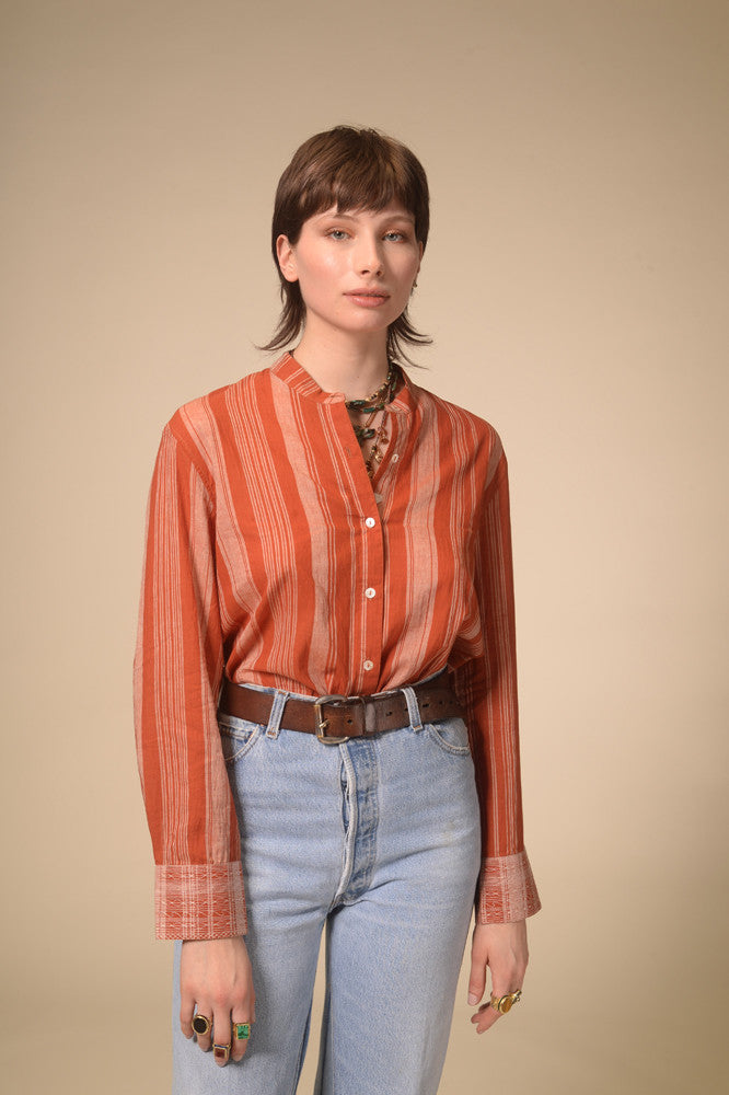 Chemise rayée terracotta Jil
