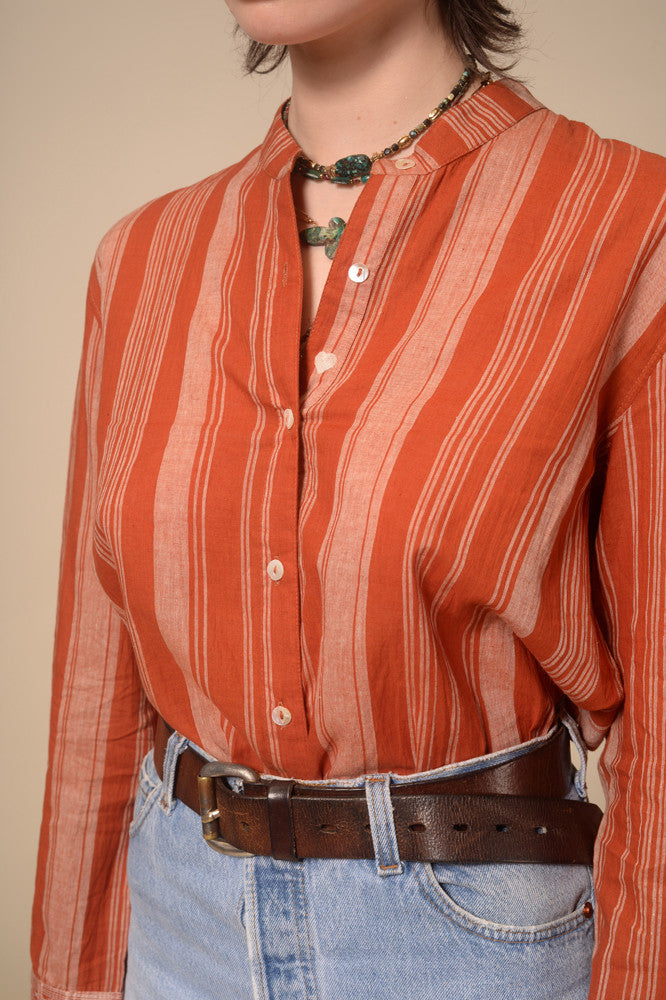 Chemise rayée terracotta Jil